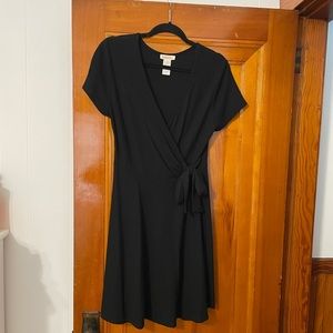 Short black jersey knit dress